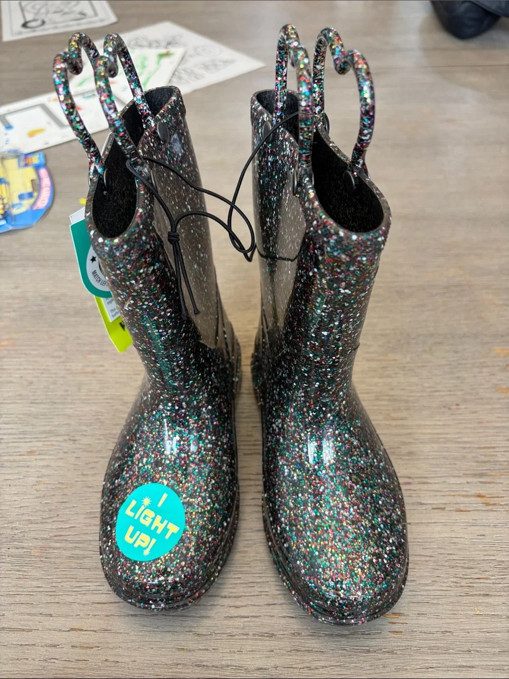 Glitter Light-Up Kids Rain Boots girls